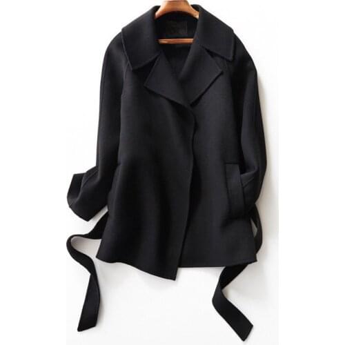 Double Sided Coat Women 100% Real Wool Jackets Top Quality Slim Overcoat casaco de inverno feminino 2020 MF648