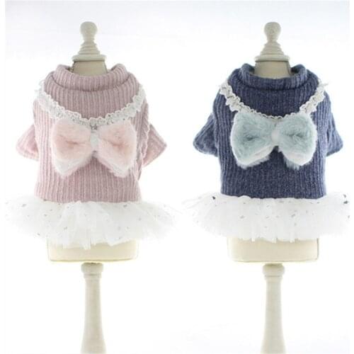 Pomeranian Clothes Winter Pet Dog Dress Yorkshire Puppy Poodle Bichon Schnauzer Shih Tzu Dog Costume Pet Dresses Dropshipping