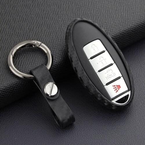 1PC Remote Key Matte Black Carbon Fiber Nissan Key Case for New Teana Nissan Leaf Micra Infiniti Pathfinder Key Case Car Key