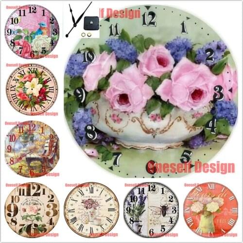2020 new style diamond painting clock 5d diamond mosaic sale flower clock 5d diamond embroidery full flower clock wall sticker