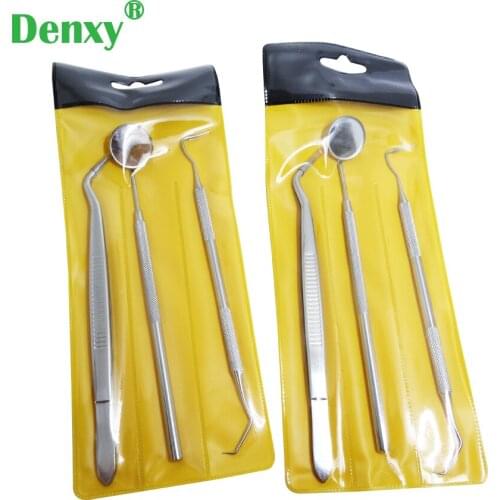 3 pack Dental Instrument Mouth Mirror Dental Kit Dental Tool Set Oral Care Dentist Prepare Tool Dental Clinic Dental Supply