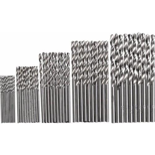 50Pcs HSS Straight Shank Twist Drill Tool Set 1MM/1.5MM/2MM/2.5MM/3MM