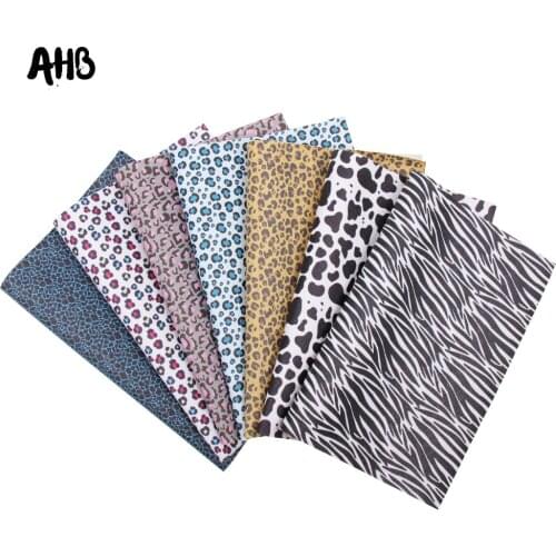 AHB 22 *30cm Synthetic Leather Fabric Animal Pattern Artificial Leather DIY Hairbows Bags PU Home Textile Decoration Materials