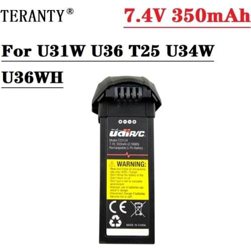 7.4V 350mAh Lipo Battery For U31W U36 T25 RC Drone for RC Quadcopter Helicopter Spare Parts U34W U36WH Drone Replaceable battery
