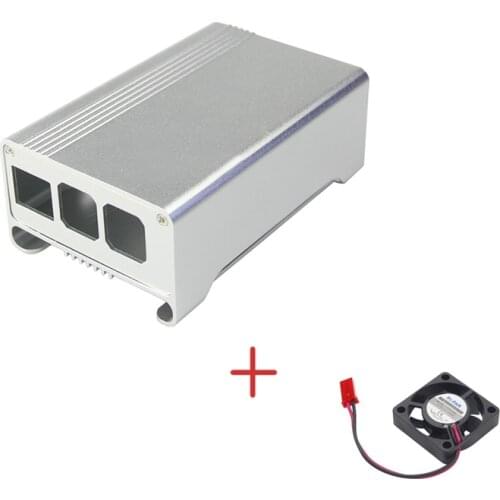 Raspberry Pi 3 Aluminum Case with Cooling Fan Black Sliver Red Aluminum Alloy Enclosure Box Cover Shell for Raspberry Pi 2 Also