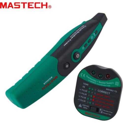 High quality MASTECH MS5902 Automatic finder switch socket fuse tester European Specification AC 220V / 110V with flashlight