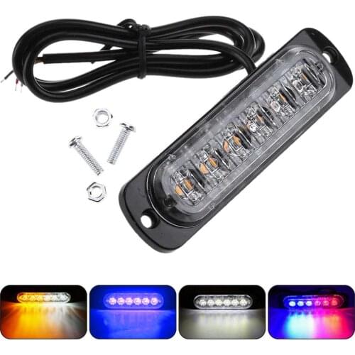 Car Auto Motorcycle Super Bright 6 LED Strobe Light Flash Emergency Warning Lamp