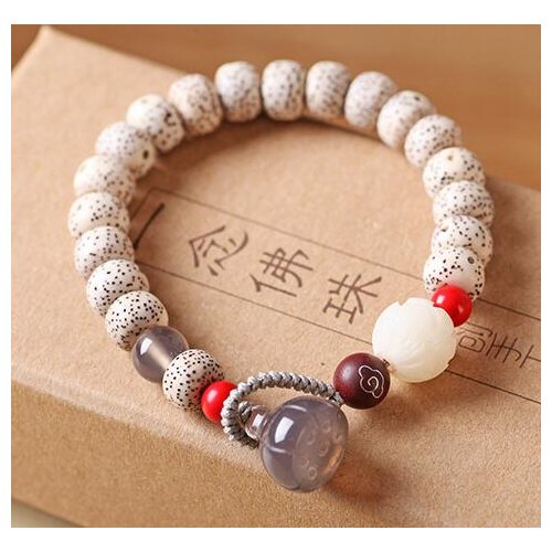 Beaded Bracelet Handmade Talipot Palm Seeds Mala Bracelet Designer Buddhist Rosary Beads Bracelet