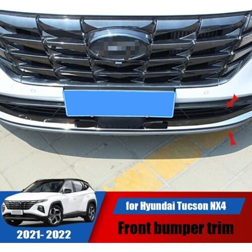 For Hyundai Tucson NX4 2021 2022 front bumper decorative stainless steel trim strip chrome-plated high-gloss