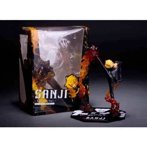 Sanji Diable Black Coat Jambe Smokes Style PVC Action Figure Luffy Crew Vinsmoke Sanji Anime ollectible Model 17cm