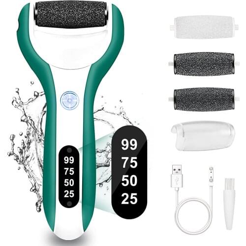 Rechargeable Electric Foot File Callus Remover Machine Pedicure Device Foot Care Tools Feet For Heels Remove Dead Skin green