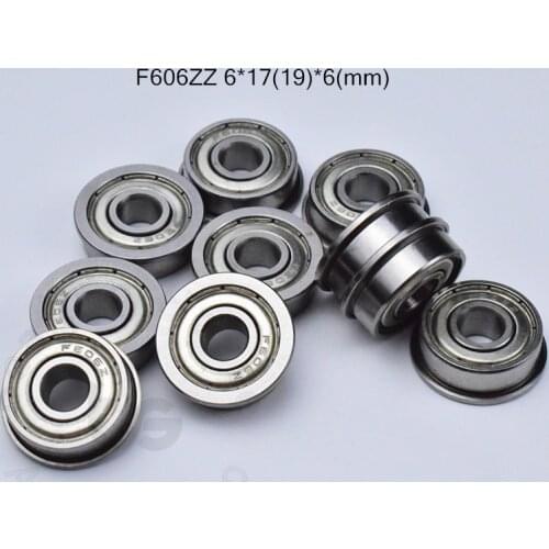 F606ZZ 6*17&19*6(mm) 10pieces bearing 606 Flange bearings F606 F606Z F606ZZ chrome steel bearing