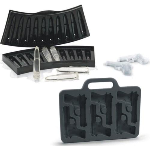 Ice Mold Gun Bullet Shape Ice Cube Maker DIY Ice Cube Tray Chocolate Mold Home Bar Party Cool Whiskey Wine Ice Cream Tool