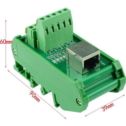 RJ45 horizontal Breakout board RJ 45 splitter RJ45 adapter Din Rail Mounting with LED indication