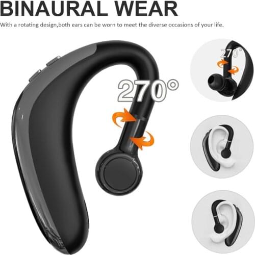 H500 Bluetooth Headset V5.0 Hanging Ear Type Unilateral Hands-free Earphones 180 Degrees Rotating Mono Wireless Headphones