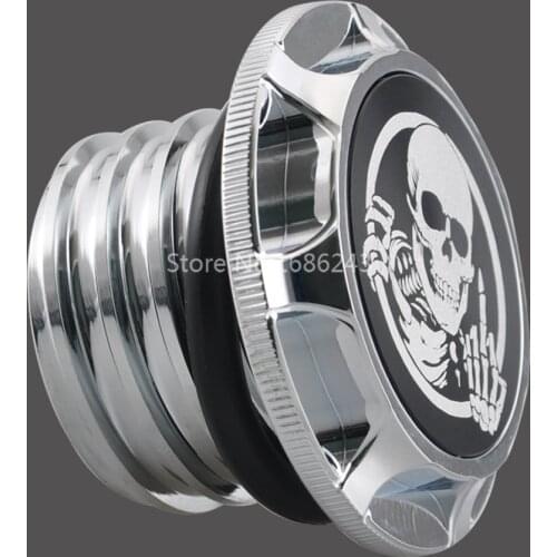 Motorcycle chrome Gas Tank Oil Cap Covers Skull Middle Finger Universal Lace Edge Cut Waterproof For Harley Motorcycles 96-14