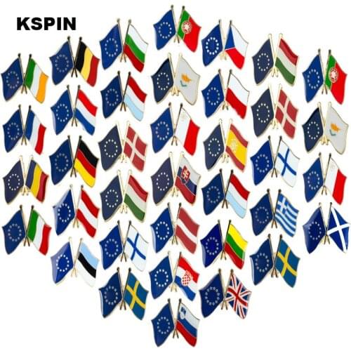 European Union Friendship Flag Pins Country Flag Badge Flag Brooch National Flag Lapel Pin International Travel Pins Collections