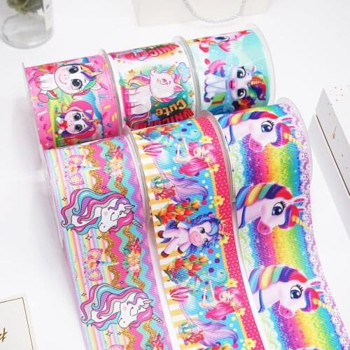 DIY Cartoon Unicorn Printed Grosgrain Ribbon For Craft Supplies Sewing Accessories 5 Yards, Planar Resins Mold 10 Pieces. 47819