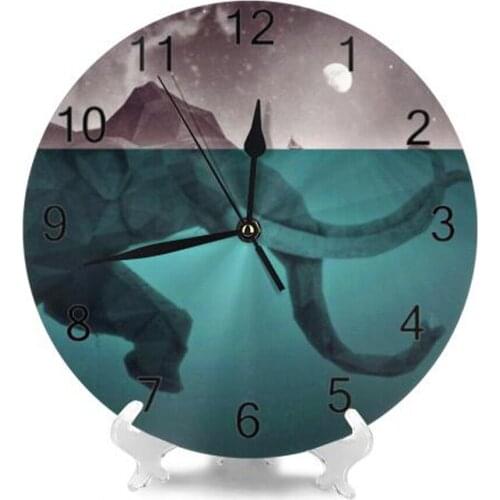 Elephant 25CM Round Wall Clock Numeral Digital Dial Mute Silent Non-Ticking Battery Operated Clocks Decor Art for Living Room