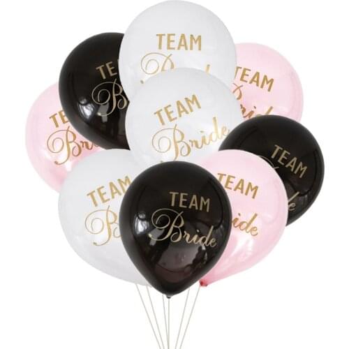 12pcs/lot 10inch Team Bride Latex balloons for Wedding & Engagement Supplies Bachelorette Party Air Balls Bridal Shower Dec