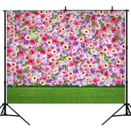 Lyavshi Wedding photography backdrop flower wall spring green grass background photo studio photocall photophone party decor
