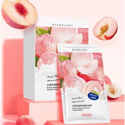 Peach Niacinamide Sleep Mask Shrink Pore Brushing Facial Mask Moisturizing Disposable Mask