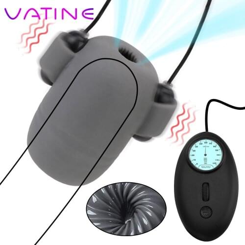 VATINE Male Masturbator Cup Glans Trainer 8 Modes 12 Speeds Penis Sleeve Vibrators Delay Ejaculation Sex Toy For Men