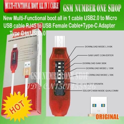 Micro USB RJ45 Multifunction boot all in 1 cable for Qualcomm EDL/DFC/9008 Mode support fast charge MTK/SPD box octopus box