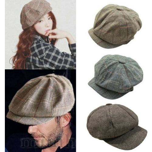 Fashion All Matching Unisex Women Men Casual Octagonal Cap Beanie Cap Beret Hats Cloth Warm Ski Hat