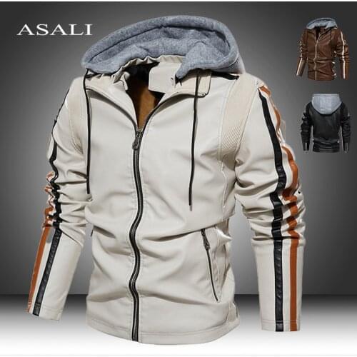 Fleece Mens PU Leather Jackets 2021 Winter New Casual Motorcycle Jacket Biker warm Coats European Windbreaker Leather Jacket