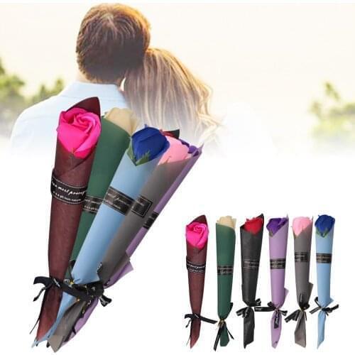 Soap Rose Artificial Flower for Girlfriend Valentines Day Gift Love