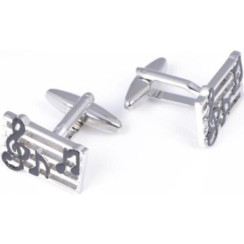 NEW Music Note Stave Cufflinks Copper Made Silver Cuff Links Shirt Cuff Button Mens Fashion Jewelry Accessory 10pair/lot