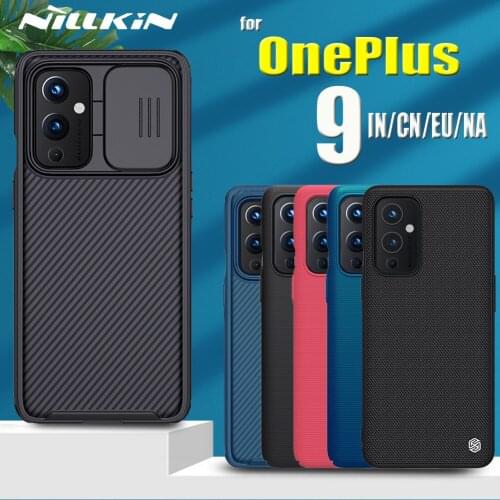 OnePlus 9 IN/CN/EU/NA Slide Camera Protect Case NILLKIN Lens Protection Privacy Hard Frosted Textured Fiber Cover on One Plus 9