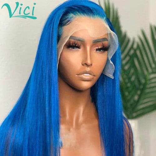 Blue Lace Front Human Hair Wigs 613 Blonde Human Hair Wig Straight Lace Front Wig Human Hair Wig For Black Women VICI 150