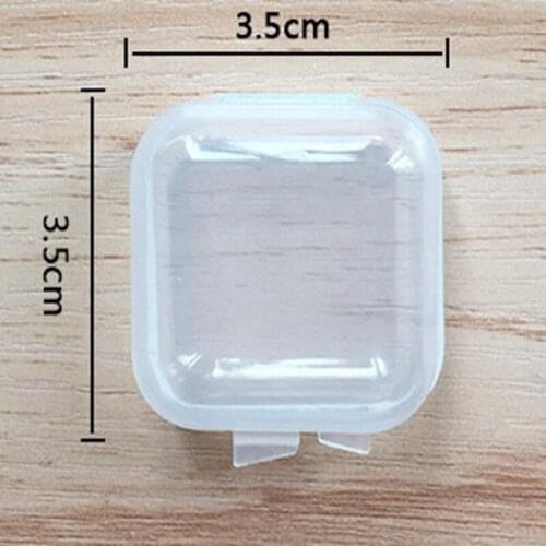 Empty 35x35mm Square Mini Clear Plastic Storage Containers Box Case with Lids Small Jewelry Earplugs Storages Boxes