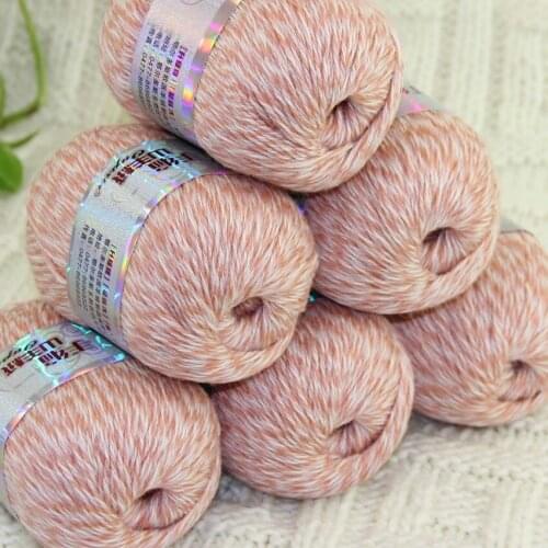 Sale 6balls X 50g pure high quality 100% cashmere warm soft Knitting Yarn 633 Baby Pink White Multi