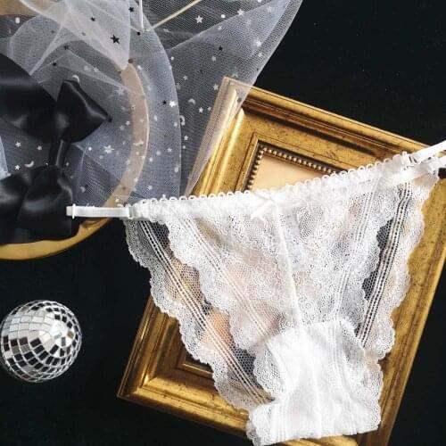 Adjustable Belt Panties Soft Lace Thong Women Floral Embroidered Underpants Temptation Hollow Out Transparent Seamless G-Strings