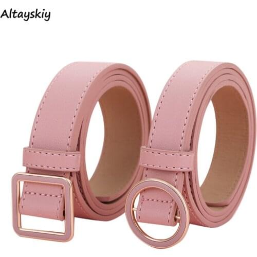 Belts Women Female Trendy Korean Style BF Simple Belt Students Streetwear Womens All-match High Quality Girls Lovely Pink Sweet