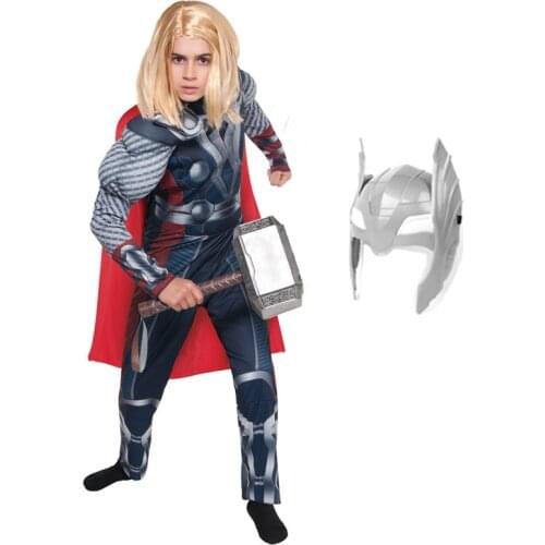 Christmas Boys Super hero Party Halloween Man Cos Costumes for Children Child Muscle ironman Thor Hulk Mask Deadpool Venom Kids