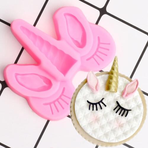 Sugarcraft Unicorn Silicone Mold Cupcake Topper Fondant Mold Baby Birthday Cake Decorating Tools Candy Chocolate Gumpaste Mould