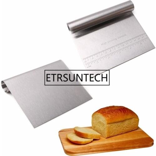 50pcs/lot Stainless Steel Pizza Dough Scraper Cutter Baking Pastry Spatulas Fondant Cake Decoration Tools Kitchen Accessories