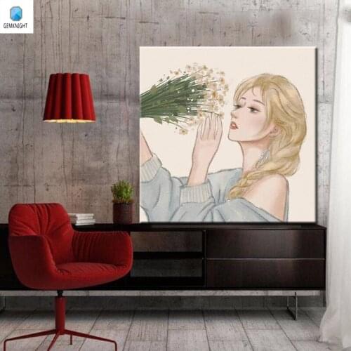 Modern painting diy oil painting beautiful anime girl digital paint by numbers home decor gift for friends
