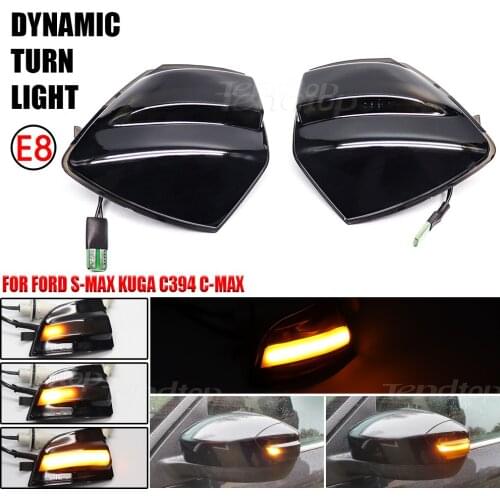 For Ford S-Max 07-14 Kuga C394 08-12 C-Max 11-19 LED Dynamic Turn Signal Light Wing Mirror Sequential Blinker Indicator Flasher