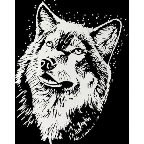 White Wolf Head Animal Iron On Patches For DIY Heat Transfer Clothes T-Shirt Thermal Stickers Decoration Printing
