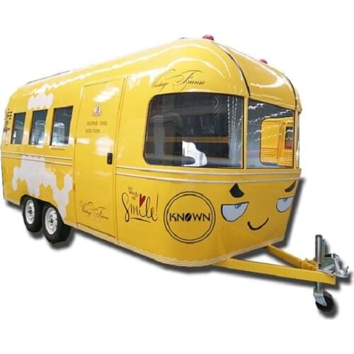 Smile Face Mobile Food Cart Street Fast Food Vending Food Trailer Hot Dog Coffee Snack Food Truck