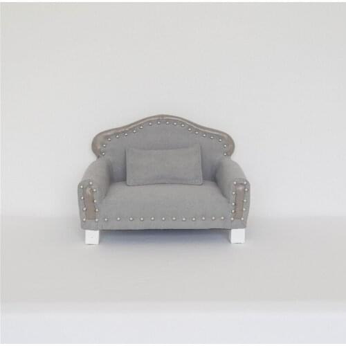 Vintage Soft Grey Baby Sofa New born Photography Props Newborn Bed Photo Prop Sitter Sofa Baby Shower Gift