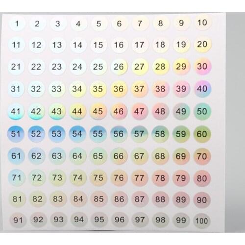 Waterproof Laser Digital Stickers Nail Polish Bottle Labels Sticker Cup Number Bar Wine Glass Mark Tags