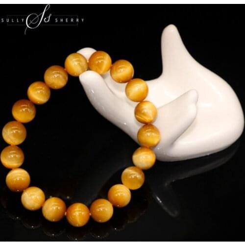 Gold Tiger Eye Bead Chakra Bracelet For Men Buddha Bracelet Dropshipping Mala Bracelet 4mm-12mm