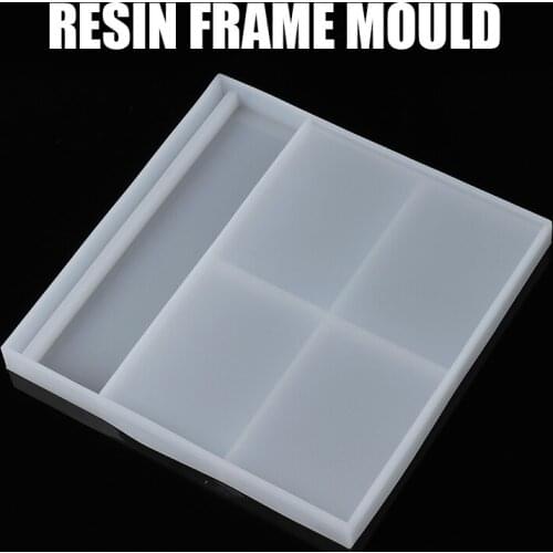 1pc Silicone Picture Frames Mould Photo Frame Epoxy Resin Casting Molds Craft DIY Ornaments 18.4*18.3*1.7cm