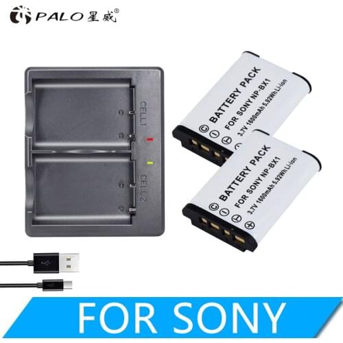 2Pcs NPBX1 NP-BX1 NP BX1 Battery Packs + LED Dual USB Charger for Sony DSC RX1 RX1 As100V M3 m2 HX300 HX400 HX60 HX60 GWP88